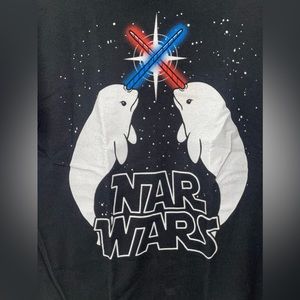 Black Nar Wars Narwhals T-shirt Short Sleeve Star Wars